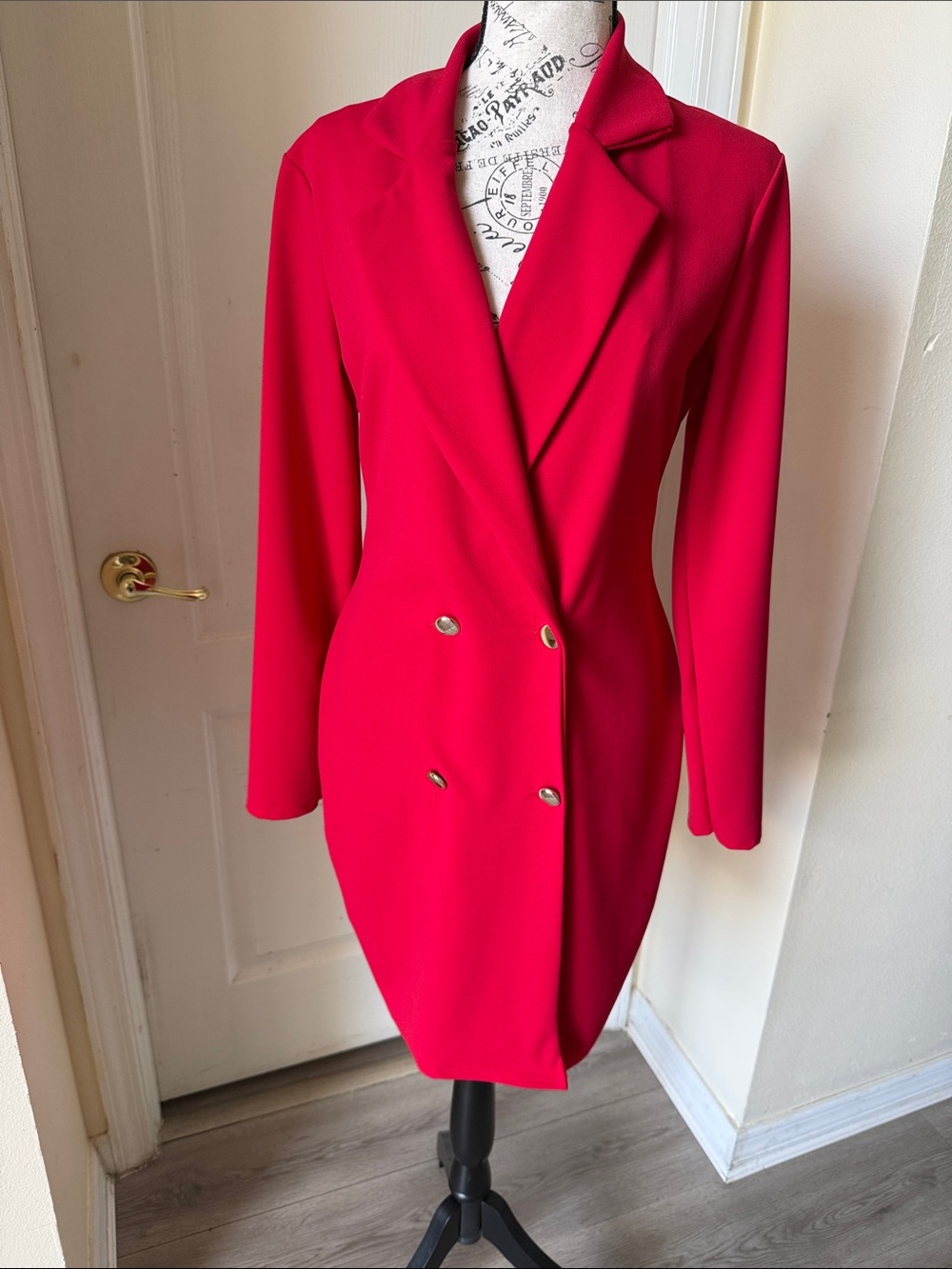 Boohoo Hot Pink Double-Breasted Blazer Dress